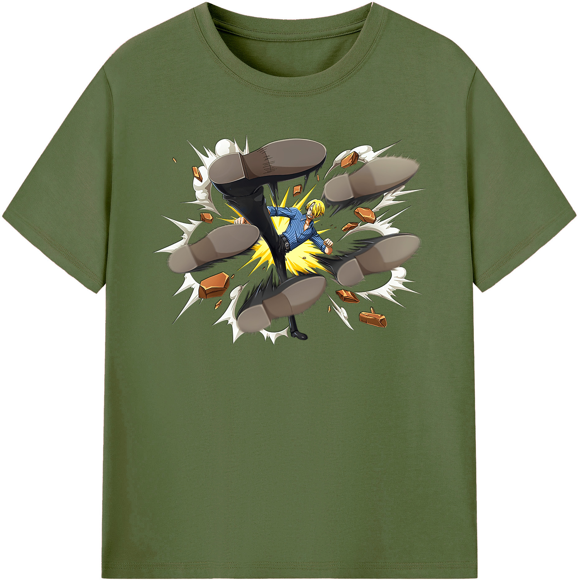 ワンピース サンジ ONE PIECE Sanji 綿100％半袖Tシャツ（フロントプリント）